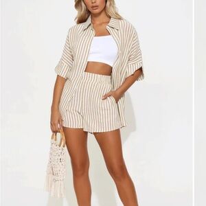 Linen Button Up Two Piece Set